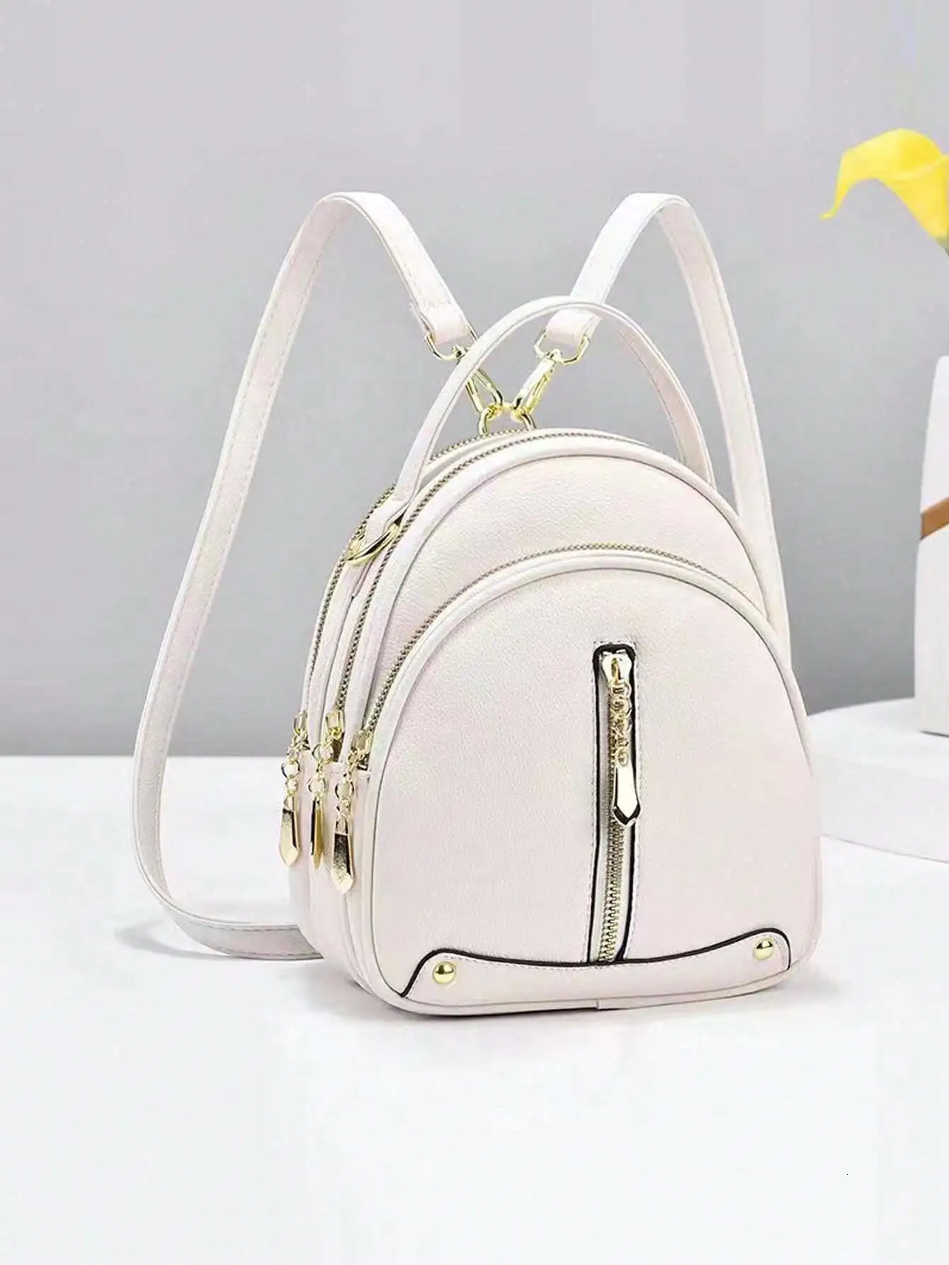 Ship from US Fashion Womens Small Backpack MultiFunctional Soft Leather Shoulder Bag With One CrossBody And Handheld Option 250304FBB