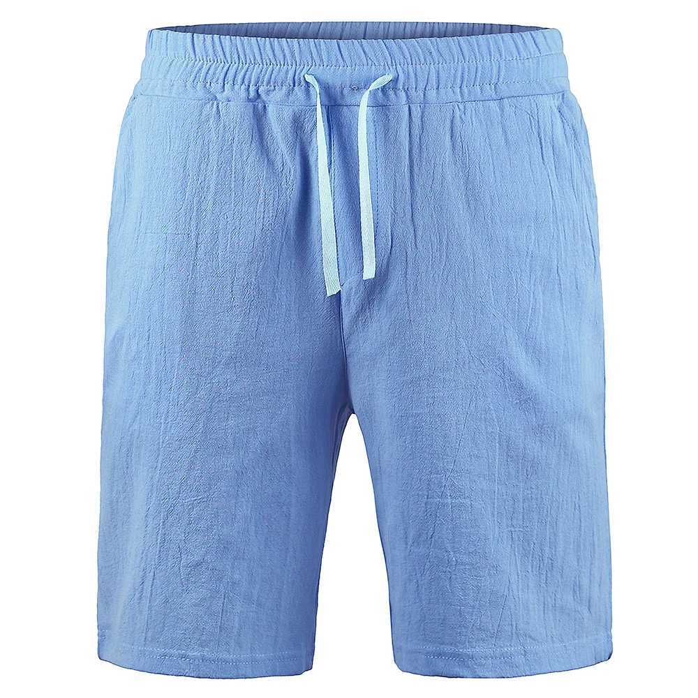KB New Mens Cotton Linen Shorts Pants Male Summer Breathable Solid Color Linen Trousers Fitness Streetwear S-3XLT250304