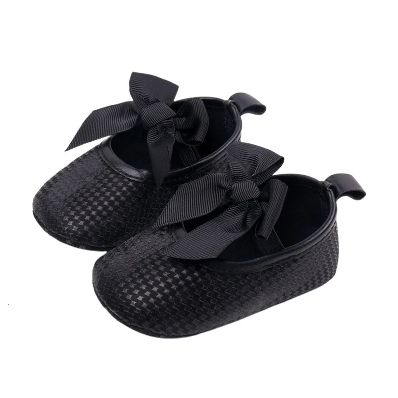 Pudcoco cute flat shoes for baby girls non slip soft sole Mary Jane with bow suitable casual walking borns 250303