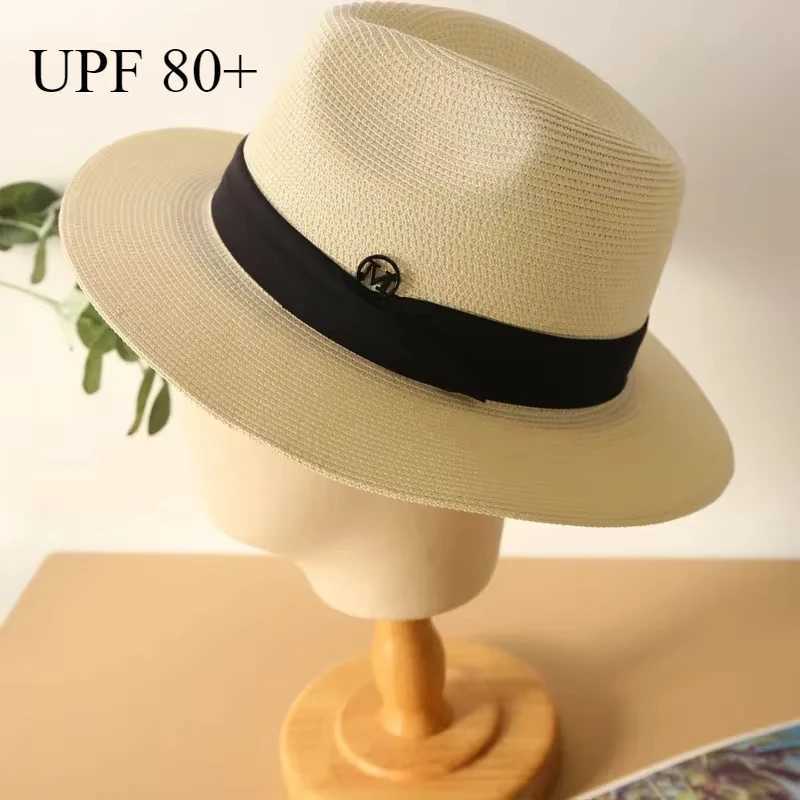 Large XL 63cm Travel Panama Sun Hat Mens Wedding Width Brim Fedora Str Beach Hat UV 80+XJ250304