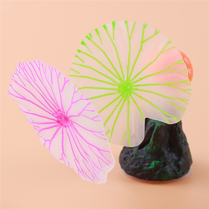 Fluorescent Artificial Plants Fish Tank Decorations Aquarium Water Grass Lotus Mushroom Ornaments Aquarium Landscape