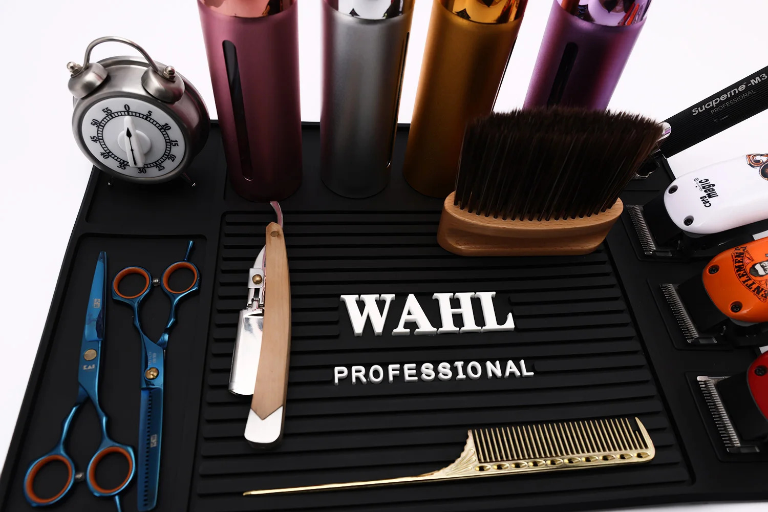 1pcs Barber Organizer Mat Salon Clippers Pad Flexible NonSlip Magnetic Silicone Cushion Tray Storage Heat Insulation Working Pad 250304