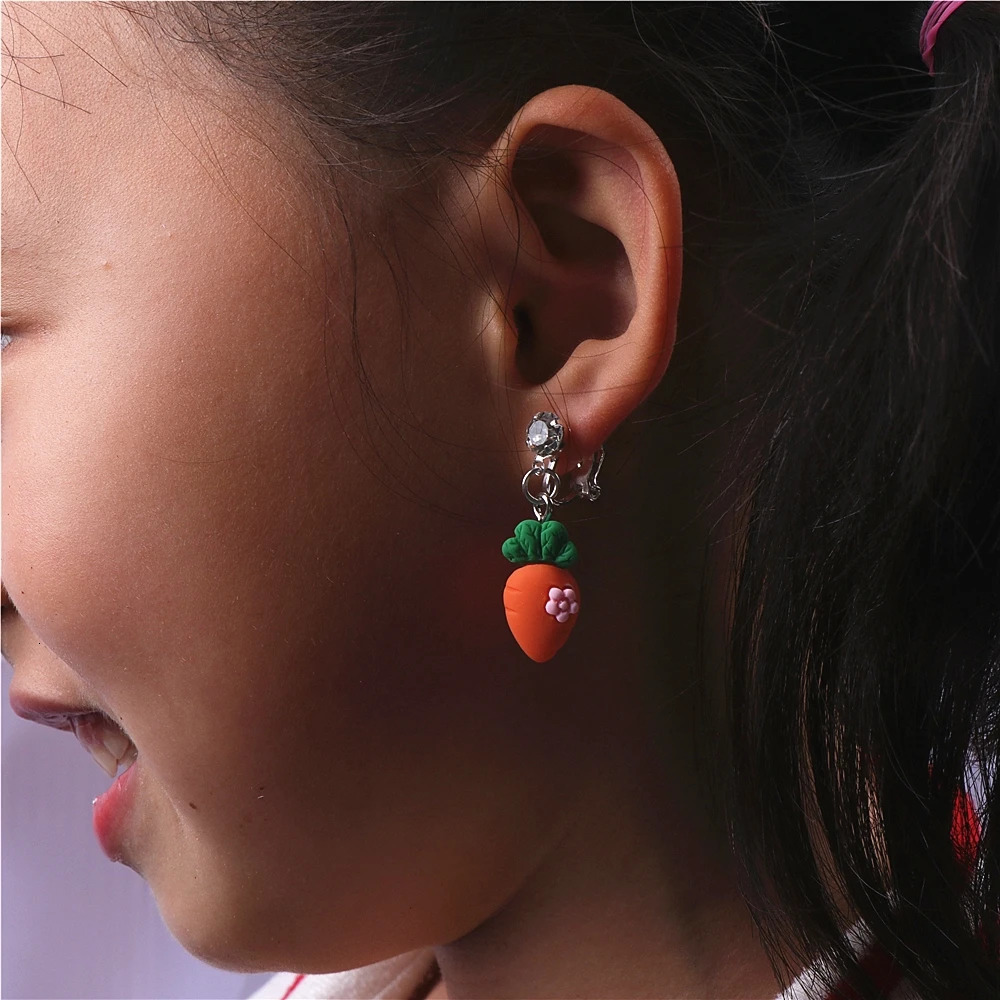 Wholesale bulk batch 50 pairs/batch childrens clip earrings girls animal fruit mixed style childrens jewelry 250304