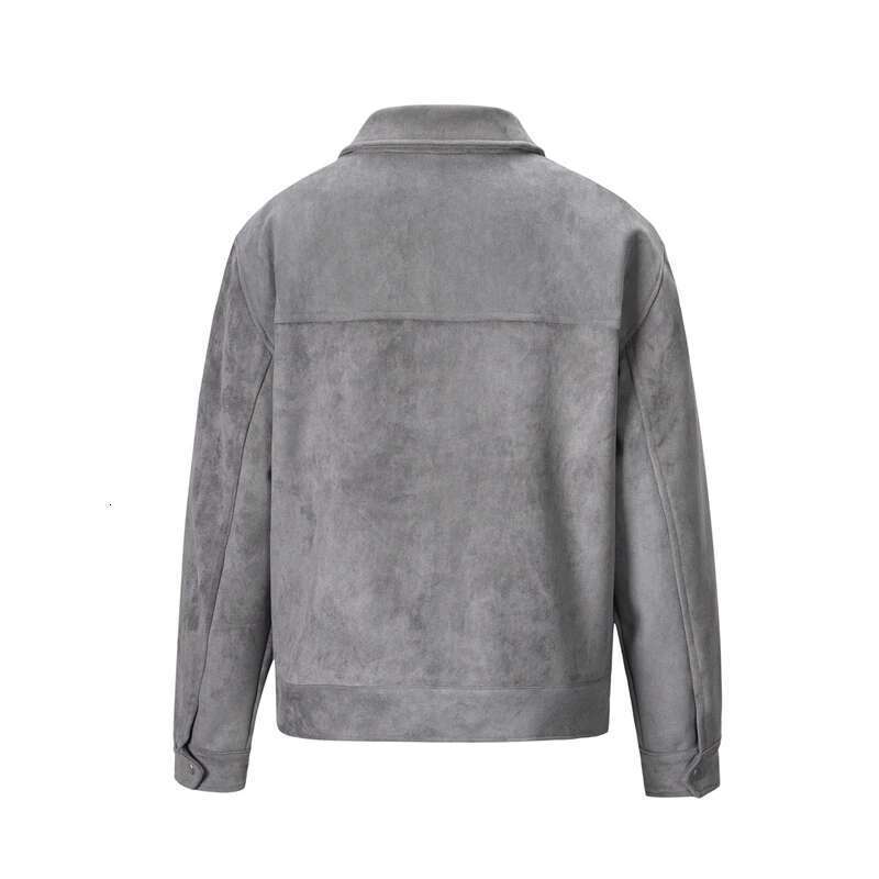 High Street Pockets Laper Zip-Up Suede Thick Coat Mens Retro Solid Windbreaker Loose Winter Jackets Oversize Casual Clothes