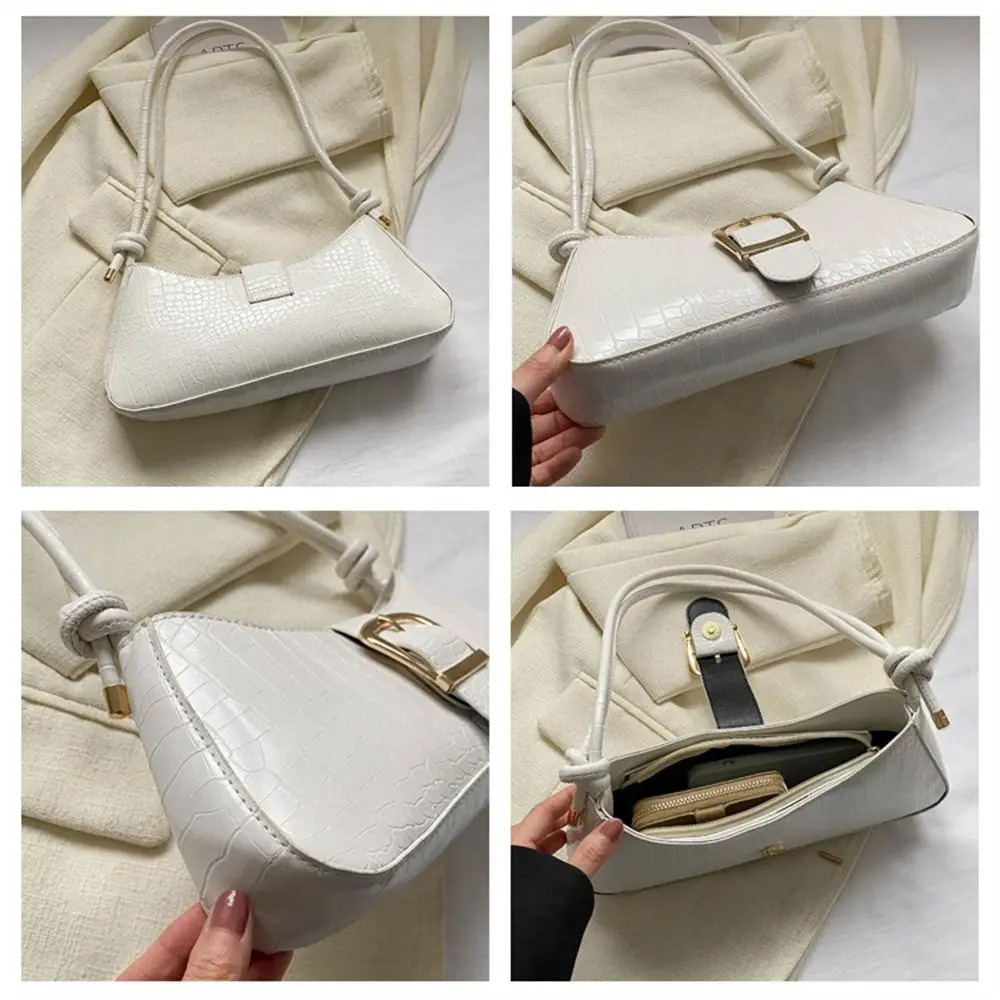 Womens Fashion PU Leather Strap Bag Solid Color Shoulder Bag Fashion Portable Large Capacity Handbag 250228