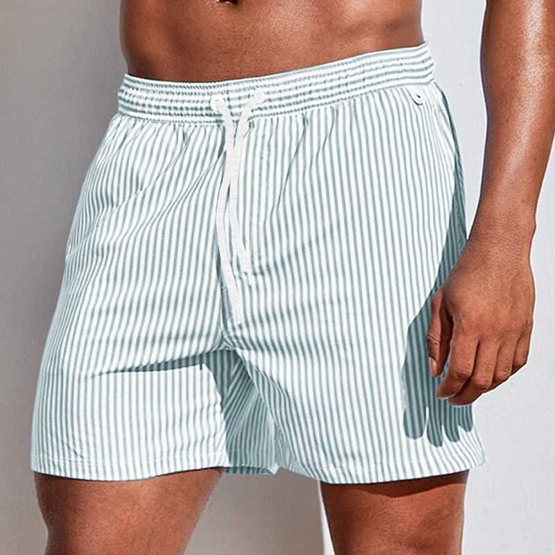 Mens Swimsuit Fitness Trunks Quick Dry Bathing Suit Breathable Drawstring With Pockets Shorts Summer Beach Surfing Board ShortsT250304
