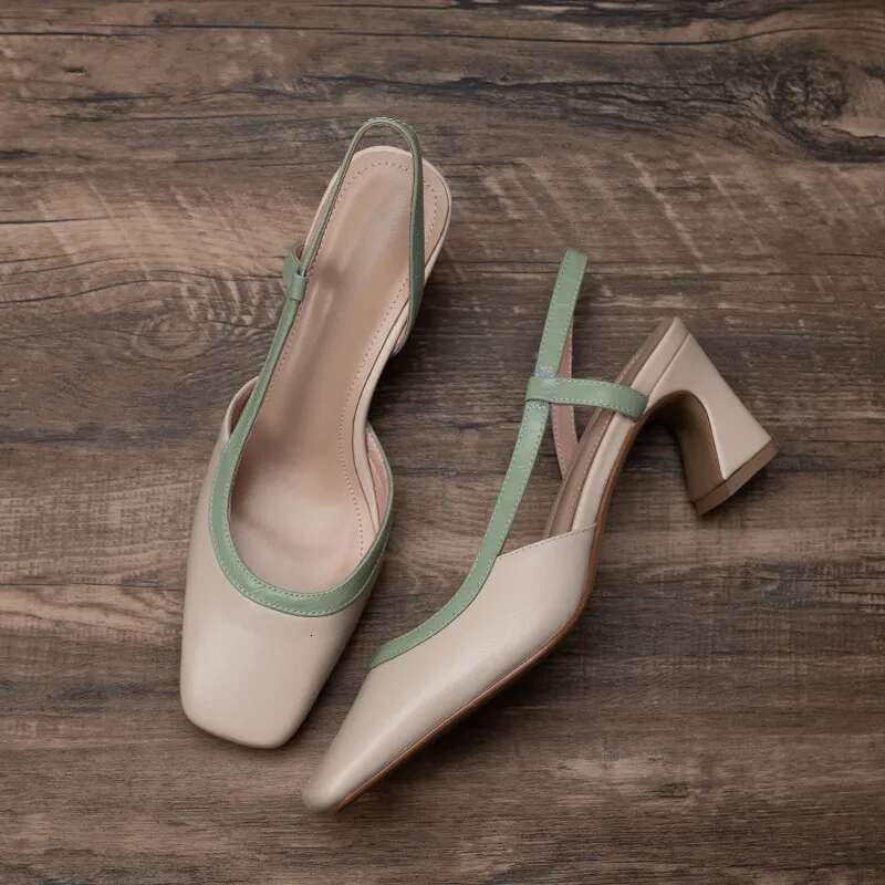 40 38 39 Sexy High Heels Sandals Women Dress Party Shoes New Square Toe Designer Walking Slides Mujer atos Pumps Female Trend