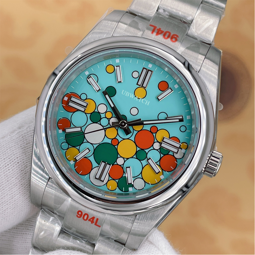 Creative Design MIYOTA8215 Automatic Movement 36mm Precise Mens Watches ST9 Various Colors Dial Durable Oyster Stainless Steel Strap Men's Wristwatches