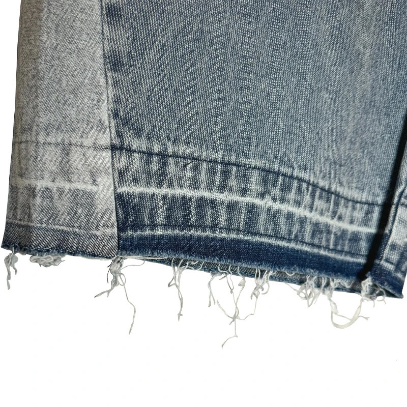 Y2K Retro Denim Shorts Washed Tassel Alphabet Embroidery Pattern Jorts Men Harajuku Hip Hop Trend Versatile Unisex Baggy Shorts 250304