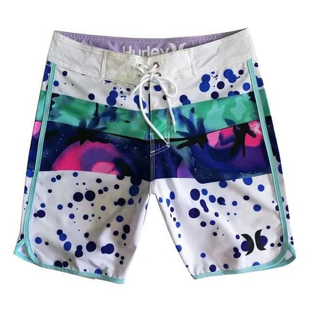 Elastic Quick Drying Fitness Training Muscle Men Beach Shorts Stripe Pattern Competition Surfing Printed Design Men M250304