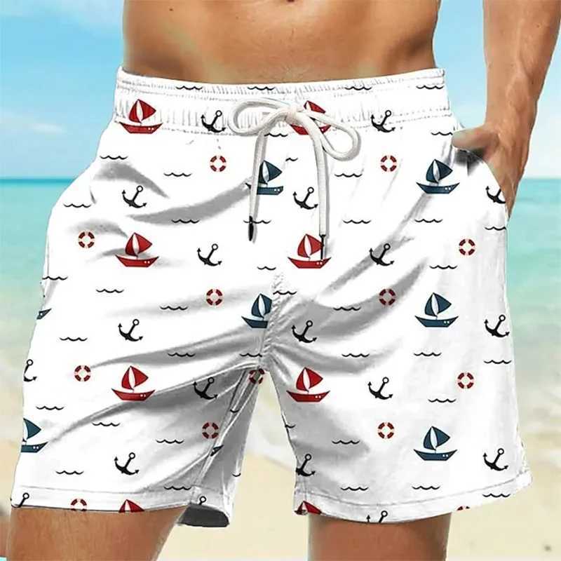 Mens Loose Beach Shorts Drawstring Quick Dry Board Shorts Swims For Summer Women Men 3D Print Casual Oversized Sport ShortsT250304