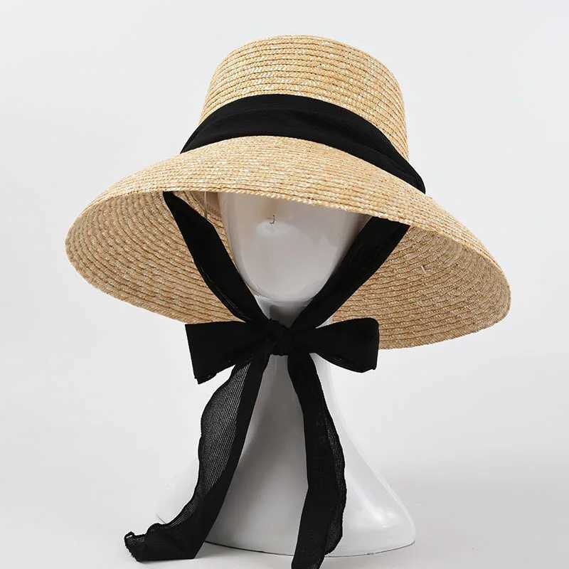 New Spring Summer Women Wide Brim Sun Hats UV Protection Str Boater Hat Big Size Beach Hat Summer Fisherman Hat Womens GiftXJ250304