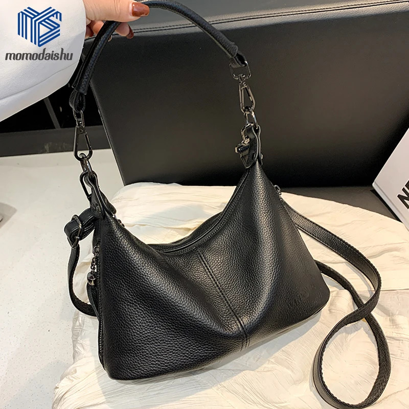 High quality genuine leather shoulder bag long strap doctors bag vintage womens handbag cowhide leather bag 250303