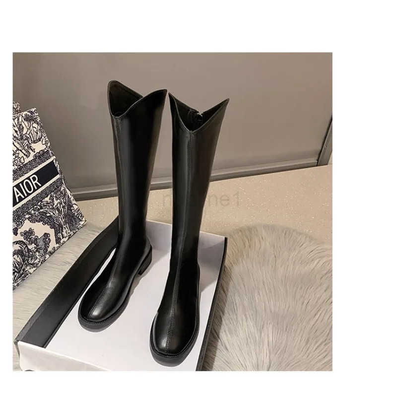 2024 wens high boots fl middle heel wens ins off wens motorcycle boots spring and autumn boots 35-42 Z250304