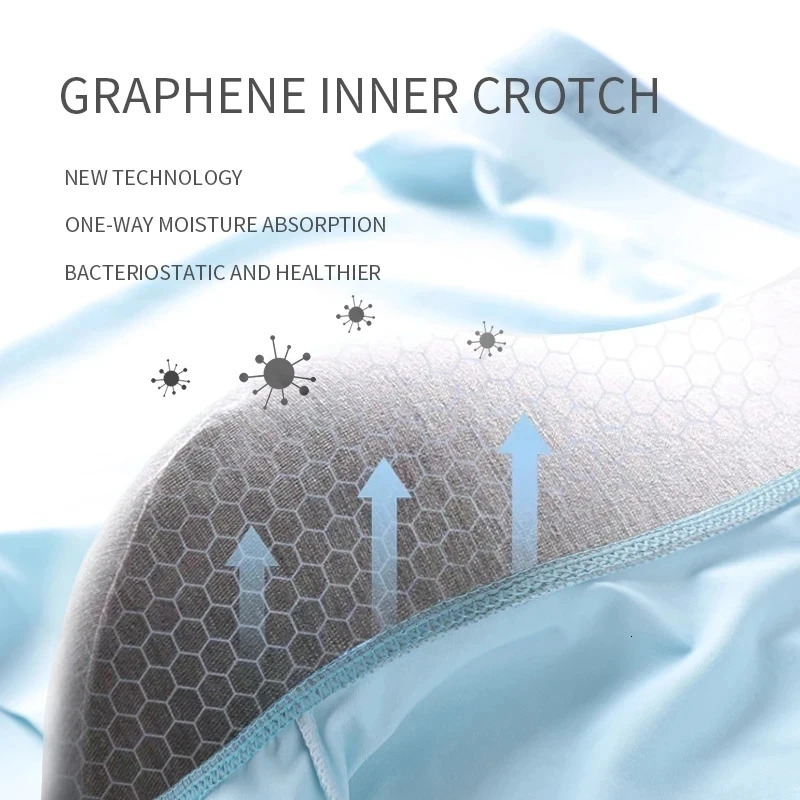 4PCSSet Boxers Ice Silk Man Underwear Boxer Graphene Men Underpants Breathable Comfortable Mens Panties Ultrathin Shorts Trunk 250303