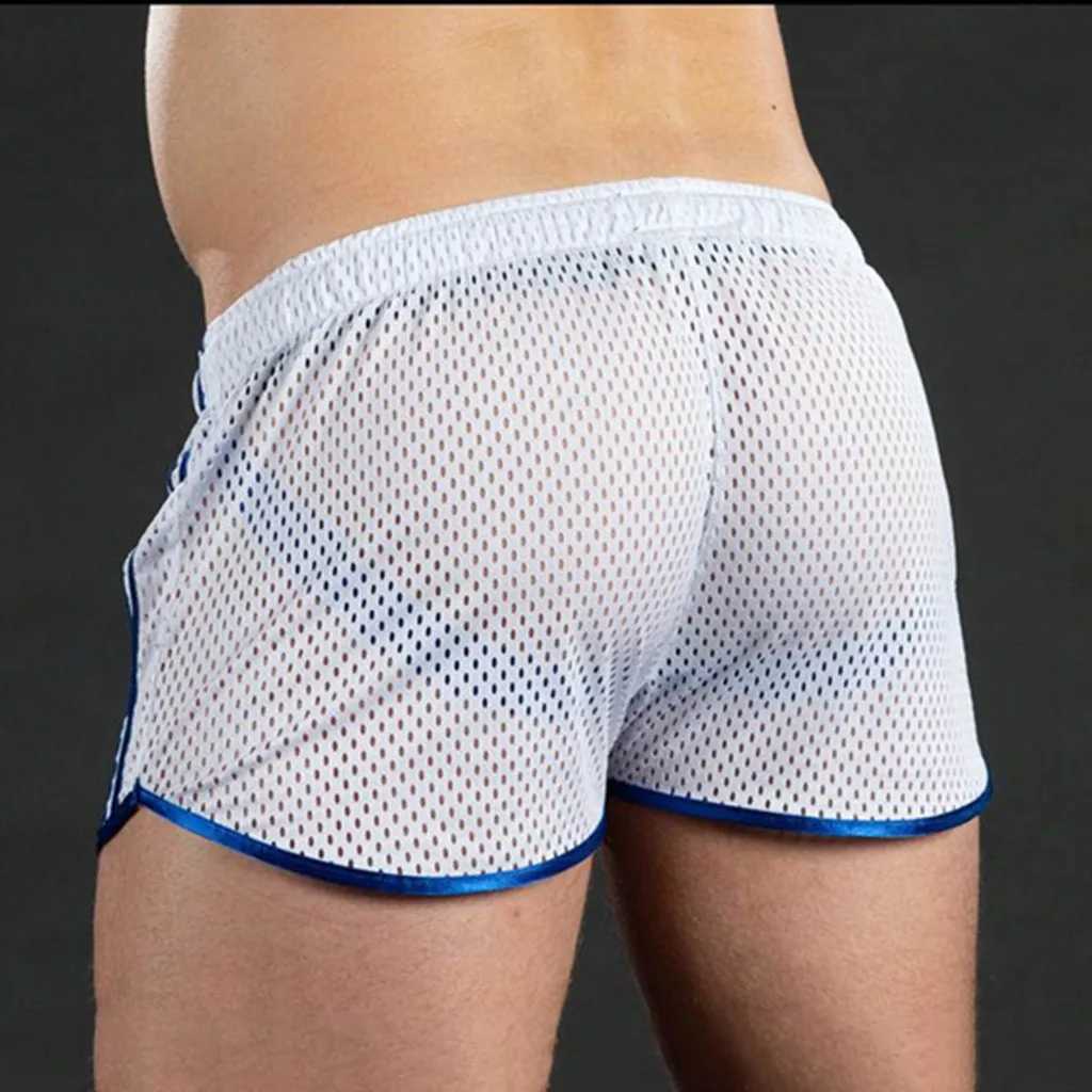 Mens Sport Running Shorts Quick Dry Grid Workout Short Pants 2025 Summer Cool Breathable Mesh Men Beach Swim Shorts SweatpantsT250304