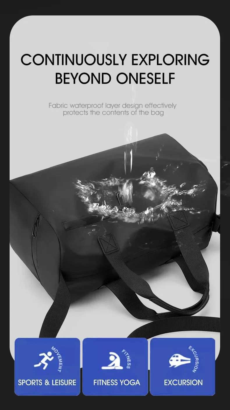 Zipper Large Capacity Oxford Travel Bag Solid Fitness Bag Thick Fabric High Capacity Waterproof Sports Bag Y250304