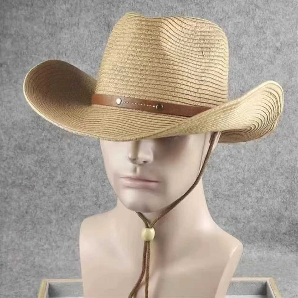 62cm large waisted cowboy hat summer Sunscreen sun hat foldable summer beach travel str hat large waisted mens hatXJ250304
