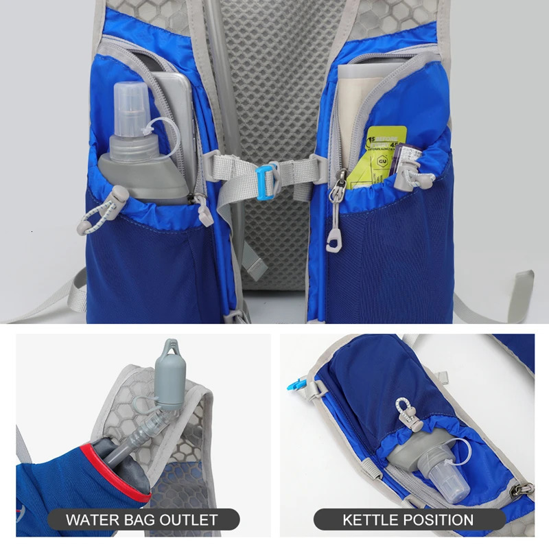 Outdoor trail running 5L ultra light backpack moisturizing jogging vest mens breathable marathon bike bag water bottle 500ML 250303