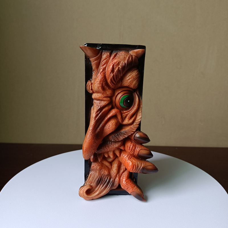 Easter Scary Monster Face Frankenstein's Book Figurines Creative 3D Resin Bookshelf Decoration Horror Desktop Bookend Statue