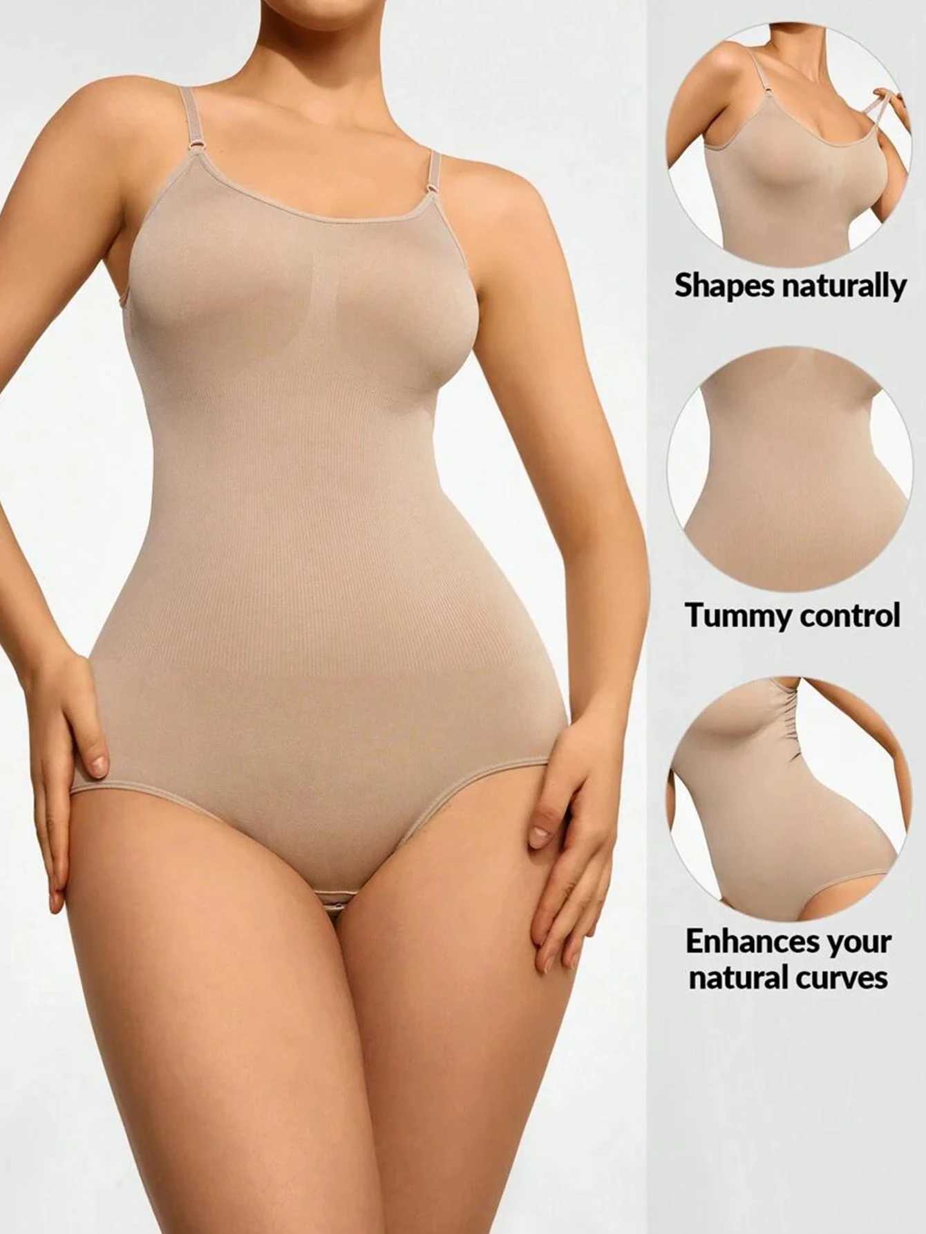 Womens 1 Piece Solid Seamless Shaping Shapewear Bodysuit Tummy Control Butt Lifting Slimmer Body Shaper Underwear ShapewearXJ250304