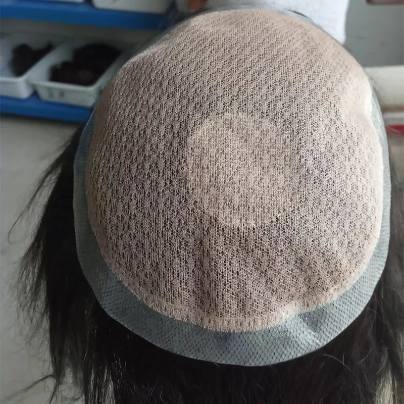 5pcs/Lot Mens-Toupee-Base-Net-Caps Hair Pieces Diy Silk Top Half Caps 250228