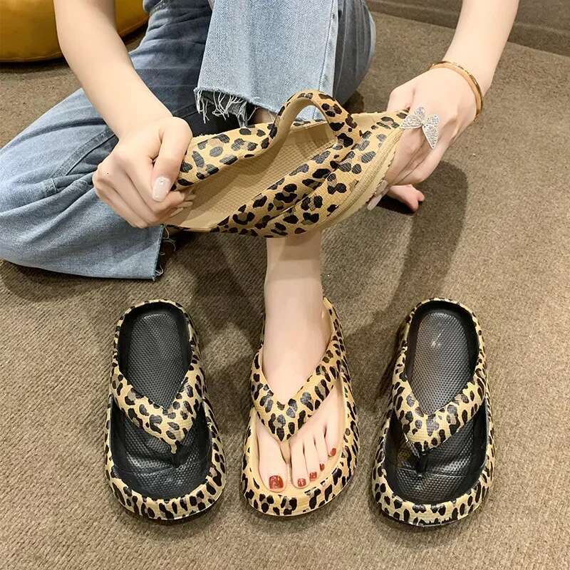 Plaid 2025 Women Thong Flip ps Summer Thick Platform Slides Ladies Non Slip Clip Toe Slippers Soft Casual Outdoor Beach Shoes