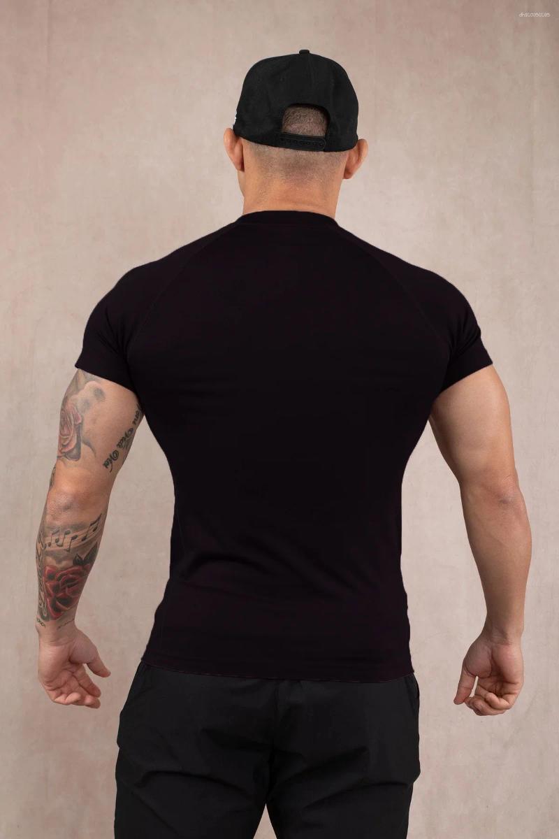 Men's T Shirts Sports Fitness Trainer Clothe Quick Dry Breathable Stretch Tights Joggers Outdoor Casual Short Sleeves