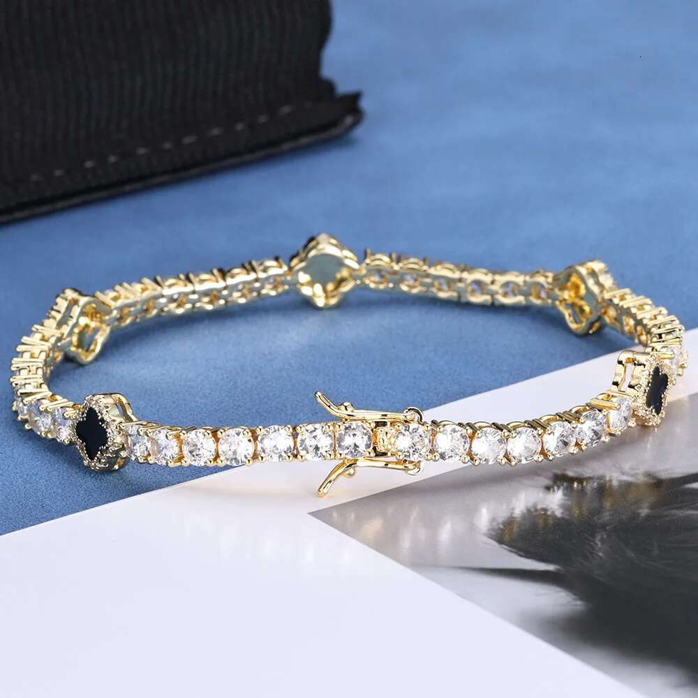 NY Fashion Design Dainty Tennis Chain Gold/Sier Plated Zircon Bracelet Hip Hop Jewelry for Men Women party Gift