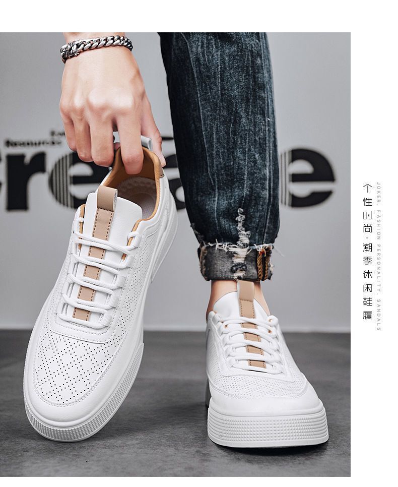 Spring Designer s New Breathable White Shoes 2025 Newly Launched Multi Functional Sports Men s Casual Leather Lightweight Solid Color Fashion Shoes
