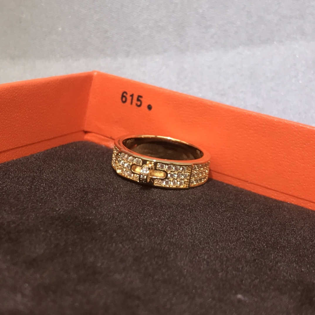 Couple Rings New pig nose ring high version sky star h couple ring plated 18k rose gold diamond ring H25303