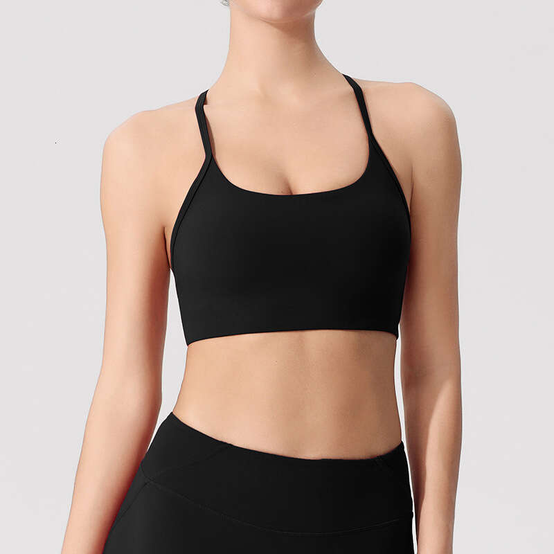 European and American yoga vest women's running gathering fiess suit light strength thin shoulder strap beautiful back sports bra 2025 new style 