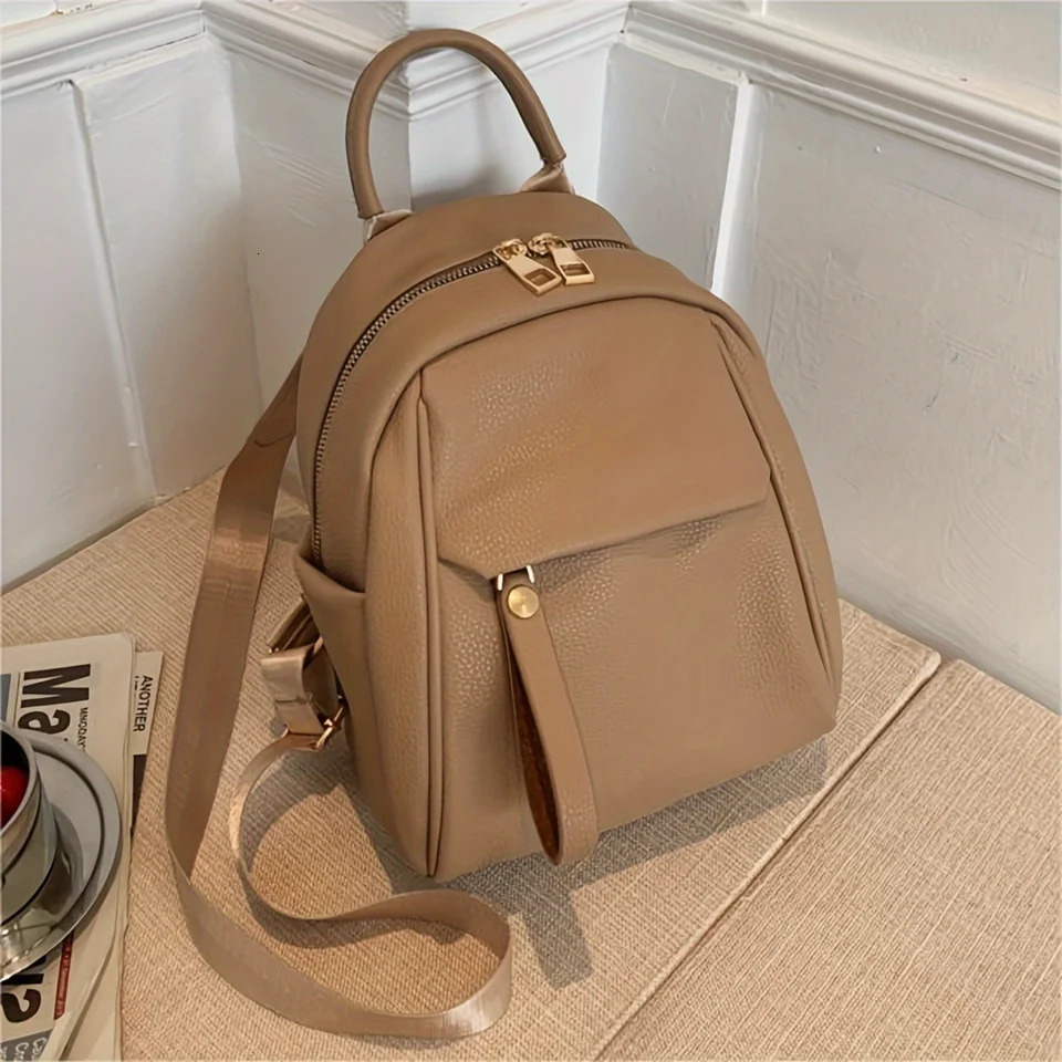 Ship from US Womens Mini Backpack Purse Small PU Leather Rucksack With Zip Closure Adjustable Straps Fashion Shoulder Bag 250304FBB