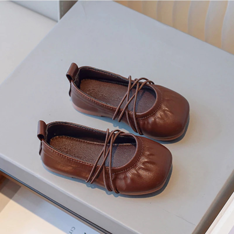 Baby Girl Shoes Fashion Solid Color Casual Mary Janes Soft Flats Children Kids Leather Comfortable Toddler Slipon Loafers 250303