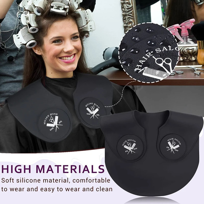 Silicone Hair Cutting Collar Hair Dyeing Shawls Hairdressing Cape Neck Wrap Guard Haircut Shoulder Pad Scarf 250304