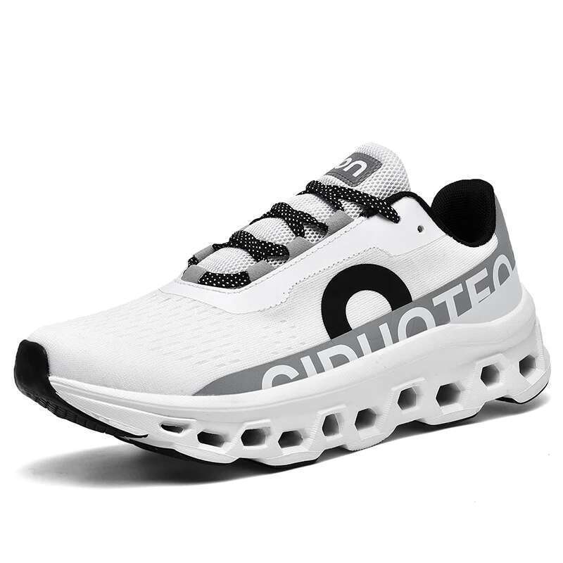 Men's breathable running Fas hion cushioning Running Sports trendy Popcorn sole Road sho es