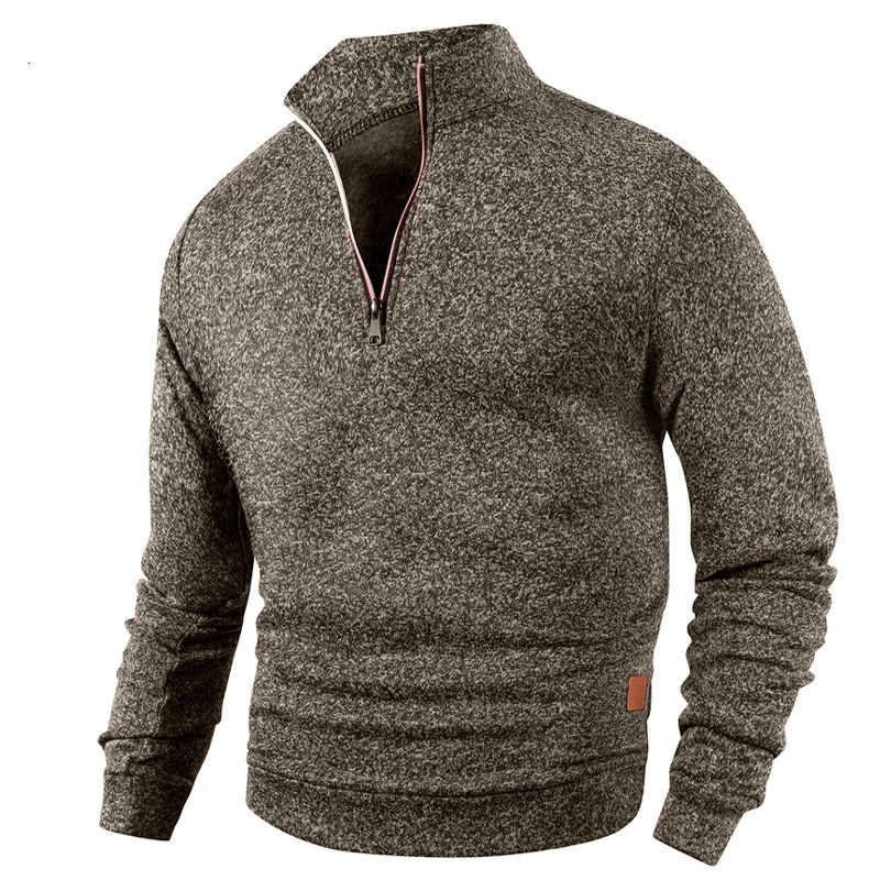 Mens Half Zipper Pullovers Athletic Sweatshirts Solid Color Long Sleeved Outdoor Streetwear Zip Up Lightweight Tracksuit Men 250304
