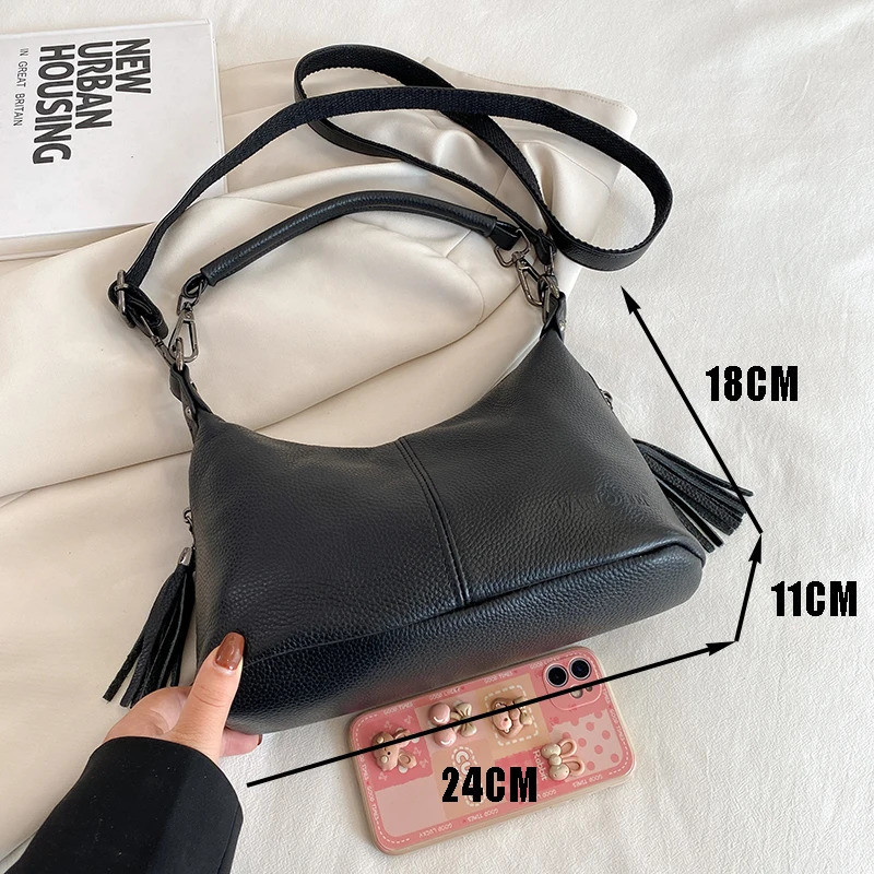 High quality genuine leather shoulder bag long strap doctors bag vintage womens handbag cowhide leather bag 250303