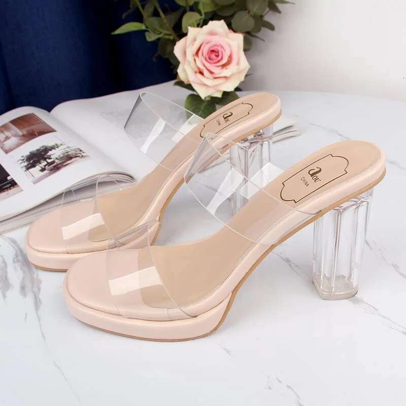 Sandals Clear Women Summer Shoes Woman Transparent Pvc Pumps Wedding Jelly Buty Damskie High Heels