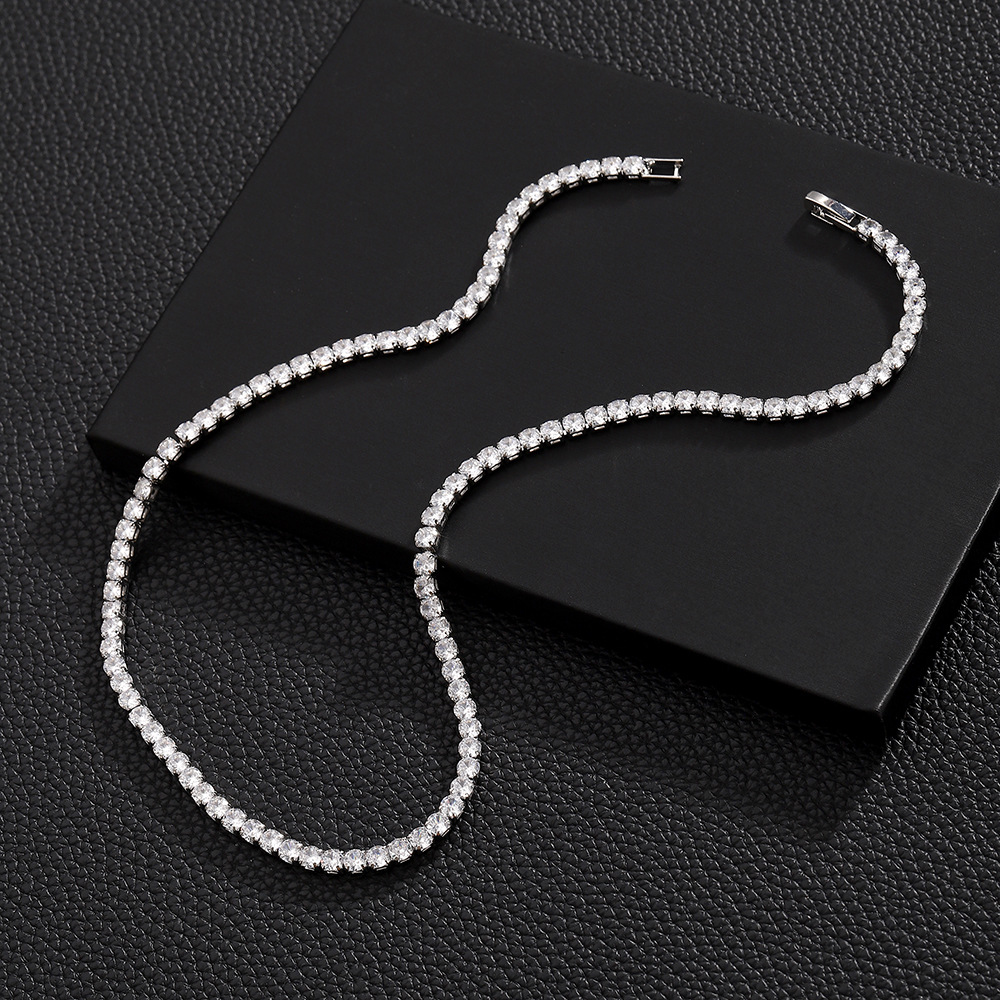 7"-30" Hip Hop Tennis Chain Necklace Bracelets Bling Zircon Jewelry Accessory Gold Plated TopBling Graduated