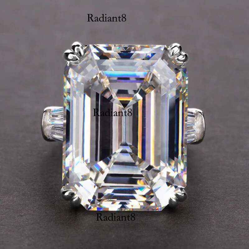 Sterg Sier Shiny Big Rectangle Zircon Women Rings White/Pink Stones Available Bridal Wedding Ring Top Quality