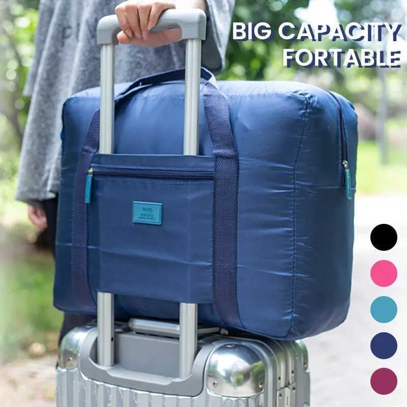 Fashion Travel Duffel Bag Lightweight Foldable Travel Bag for Women and Men Tote Carry On Luggage Bag Weekender Overnight Bag Y250304