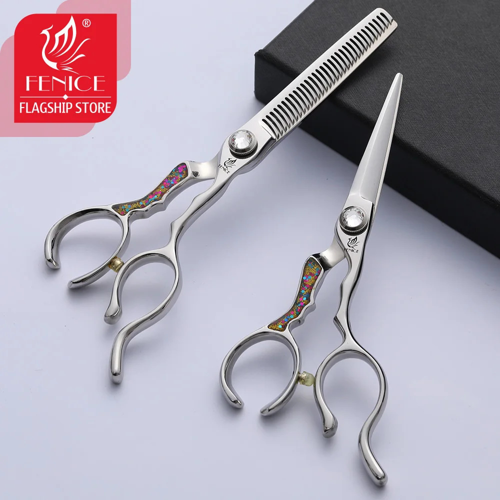 Fenice JP440 Barber Scissors Set Antler Teeth Thinning Shears Sword Blade Cutting Scissors Hair scissors barber kit 250304
