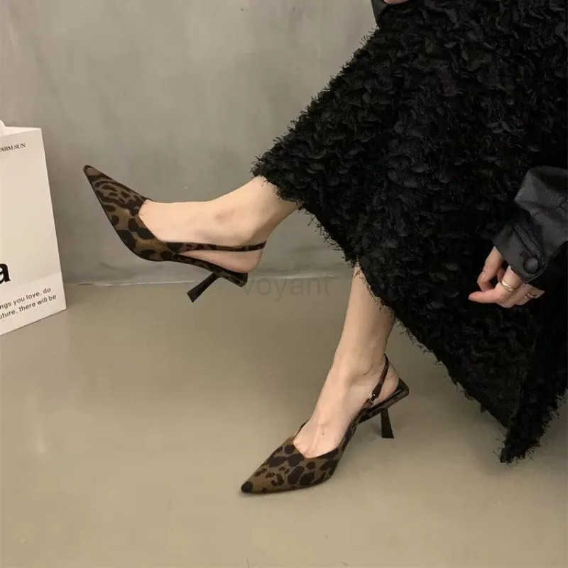 Wens Slingback Stiletto Sandals Solid Color Pointed Toe Slip High H All-Mah Banquet Dress Shoes Z250304