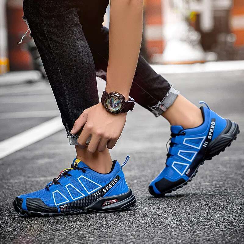 Fashion Men Lockless Cycg Mountaineering Cross-Country Anti-Collision Outdoor Sports Casual Shoes