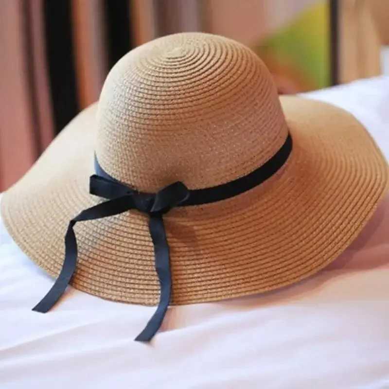 Big Brim Bowknot Sun Hat Breathable Sun Protection Str Hat Mens Summer Outdoor Travel Sports Hiking Beach CsXJ250304