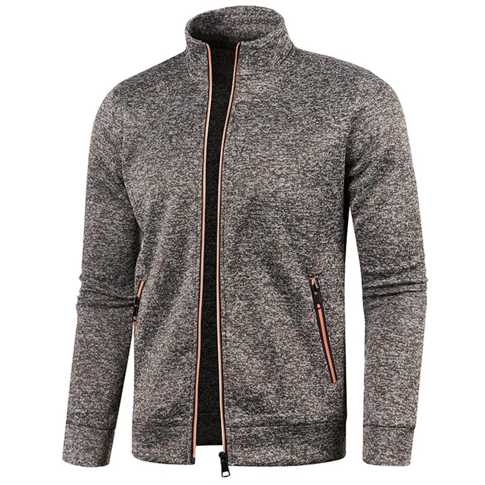 Mens Zipper Jackets Standing Collar Sweatshirt Outdoor Streetwear Casual Coat Long Sleeve Coats Clothing M4XL 250304