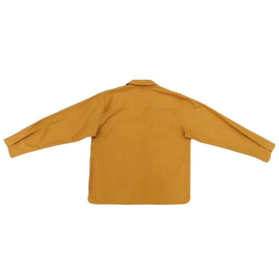 Men's Orange Embroidered Shirt Button closure Logo embroidered at patch pocket Adjustable single-button barrel cuffs 100% cotton Made in China