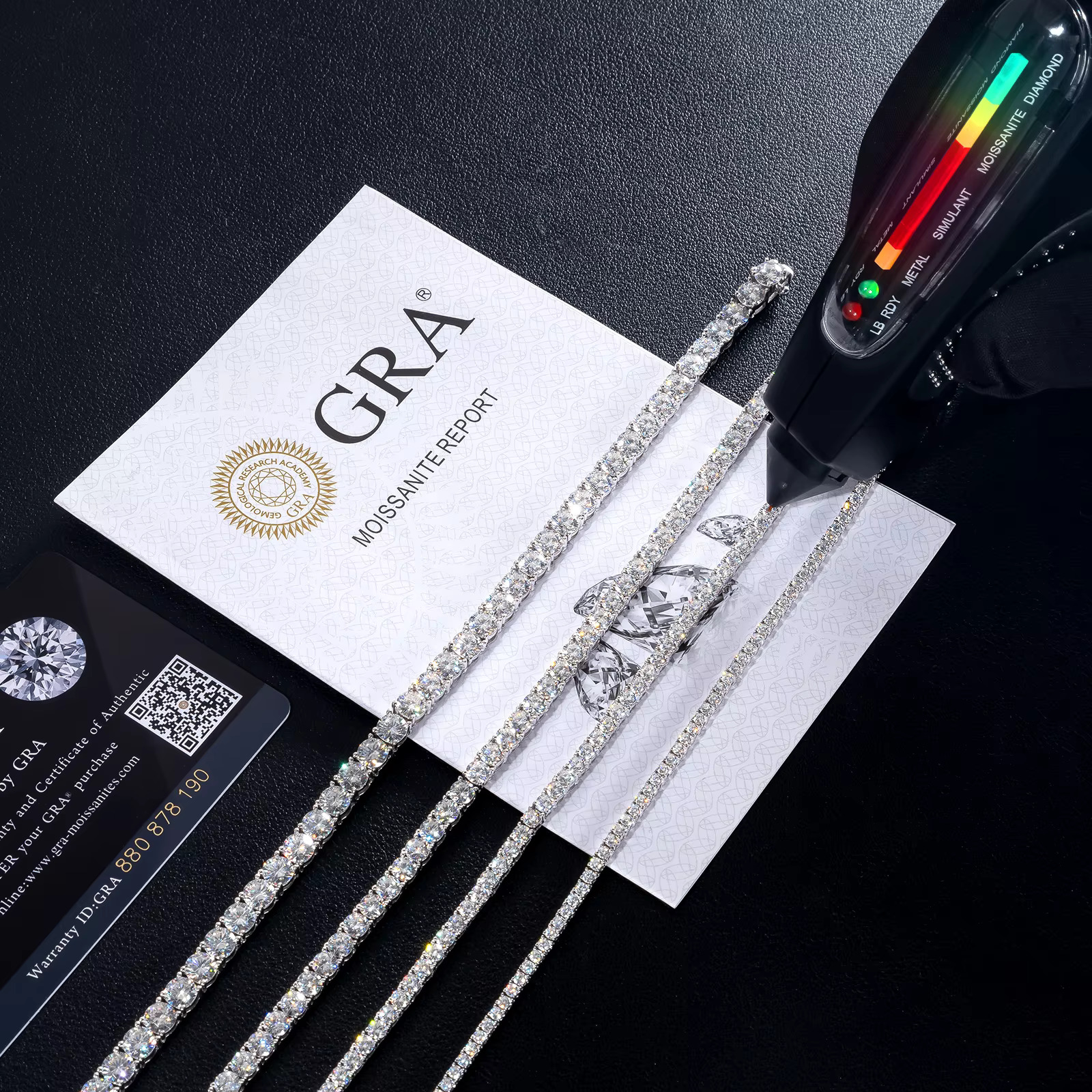 Gorgeous GRA Necklace Bracelet Sterg Sier Women Men Jewelry Gift Pass Tester Dia VVS Moissanite Tennis Chain