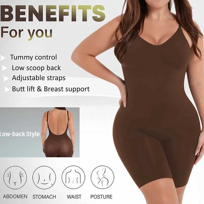 Women Tummy Control Bodysuit Full Coverage Shapewear Thigh Slim Body Suit Low Back Body Shaper Backless Jumpsuit Seamless ShaperXJ250304